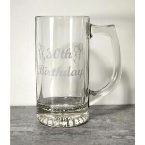 30th Birthday Glass Beer Mug Stein 12oz